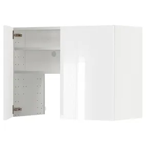 IKEA METOD МЕТОД, настінн шаф д / витяжки з полиц / дверц, білий / Ringhult світло-сірий, 80x60 см 995.044.07 фото