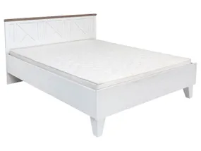 BRW Ліжко двоспальне з ламелями BRW STOCKHOLM 160х200 см, сосна andersen біла / дуб сонома темний LOZ/160-APW/DSOC фото