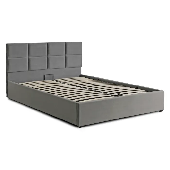 MEBEL ELITE Кровать 140x200 MANDA Velour Grey фото №10