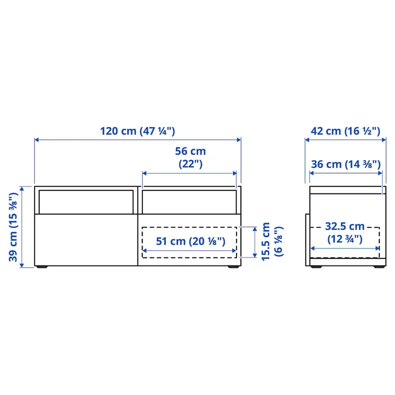 IKEA BESTÅ БЕСТО, тумба д / ТВ с ящиками, черный / коричневый / Лапвикен черный / коричневый, 120x42x39 см 593.243.28 фото №8