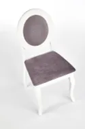 Кухонний стілець HALMAR BAROCK білий/сірий фото thumb №9