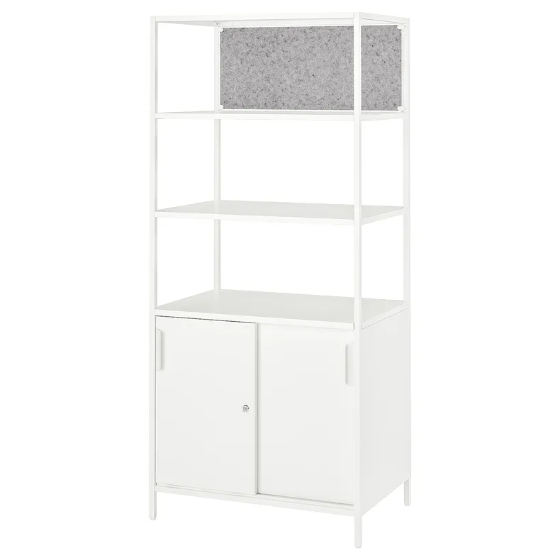 IKEA TROTTEN ТРОТТЕН, шафа з розс дверц/дошкою д/нотаток, білий, 80x180 см 194.296.43 фото №1