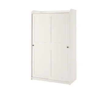 IKEA HAUGA ХАУГА, гардероб с раздвижными дверями, белый, 118x55x199 см 604.569.16 фото