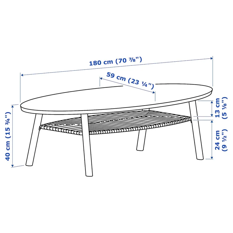 IKEA STOCKHOLM СТОКГОЛЬМ, журнальний столик, горіховий шпон, 180x59 см 702.397.10 фото №5