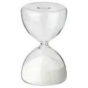 IKEA EFTERTÄNKA ЭФТЕТЭНКА, декоративные песочные часы, Прозрачное стекло / белый, 10 см 805.628.31 фото thumb №1