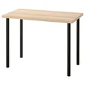 IKEA LINNMON ЛИННМОН / ADILS АДИЛЬС, письменный стол, дуб, окрашенный в белый / черный цвет, 100x60 см 994.163.40 фото thumb №1