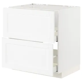 IKEA METOD МЕТОД / MAXIMERA МАКСІМЕРА, підлог шафа д / мийки+2 фр пан / 2 шух, білий Енкопінг / білий імітація дерева, 80x60 см 594.734.03 фото