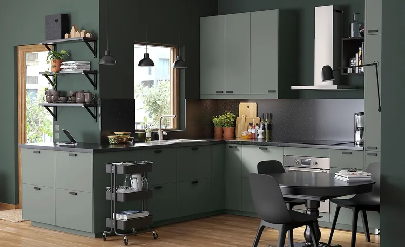 IKEA METOD МЕТОД, 3 фасада для посудомоечной машины, Бодарп серо-зеленый, 60 см 094.498.54 фото №3