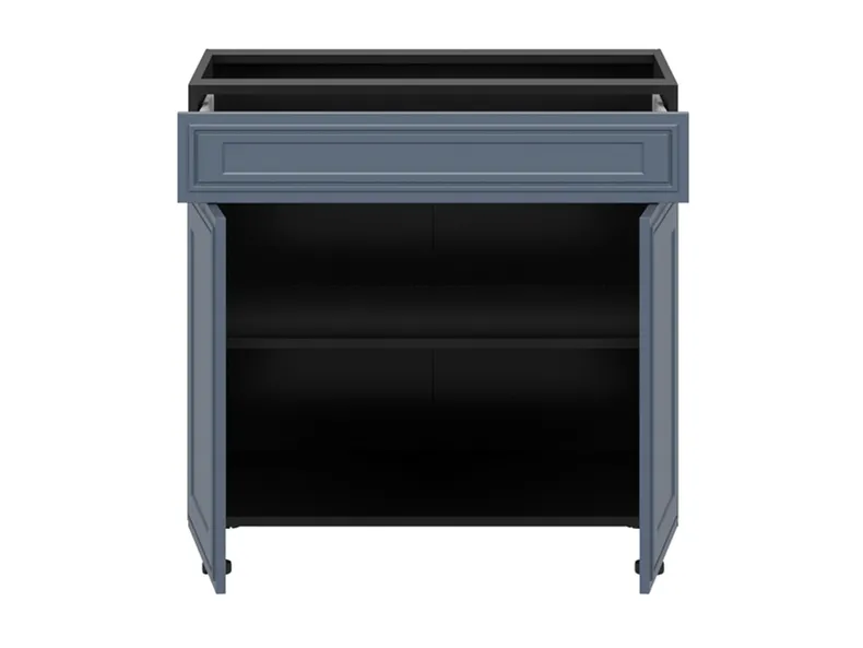 BRW Двухдверный кухонный шкаф Verdi 80 см с выдвижным ящиком mystic matt, черный/матовый FL_D1S_80/82_L/P/SMB-CA/MIM фото №3