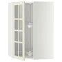 IKEA METOD МЕТОД, кутова настін шафа / об сек / скл двер, білий / БУДБІН кремово-білий, 68x100 см 393.949.92 фото