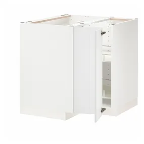 IKEA METOD МЕТОД, угловой напольн шкаф с вращающ секц, белый / Стенсунд белый, 88x88 см 994.091.94 фото