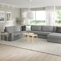 IKEA KIVIK КІВІК, кутовий 6-місний диван з кушеткою, Tibbleby бежевий / сірий 794.404.83 фото thumb №2