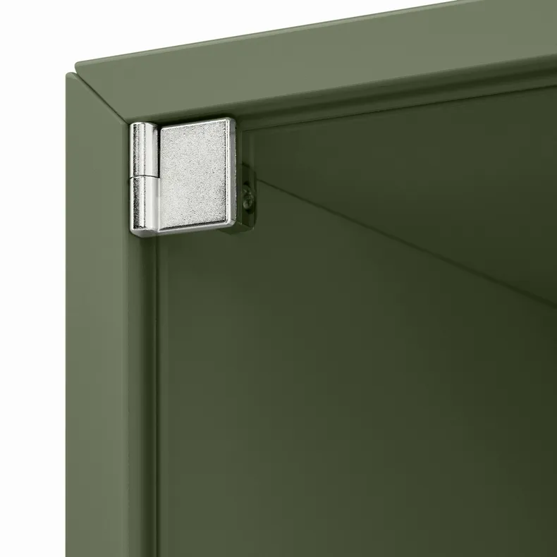 IKEA EKET ЭКЕТ, навесной шкаф со стеклянной дверью, серо-зеленый, 35x35x35 см 595.330.20 фото №4
