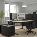 IKEA MITTZON МИТТЗОН, письменный стол, окл береза / черный, 140x60 см 695.280.37 фото thumb №2