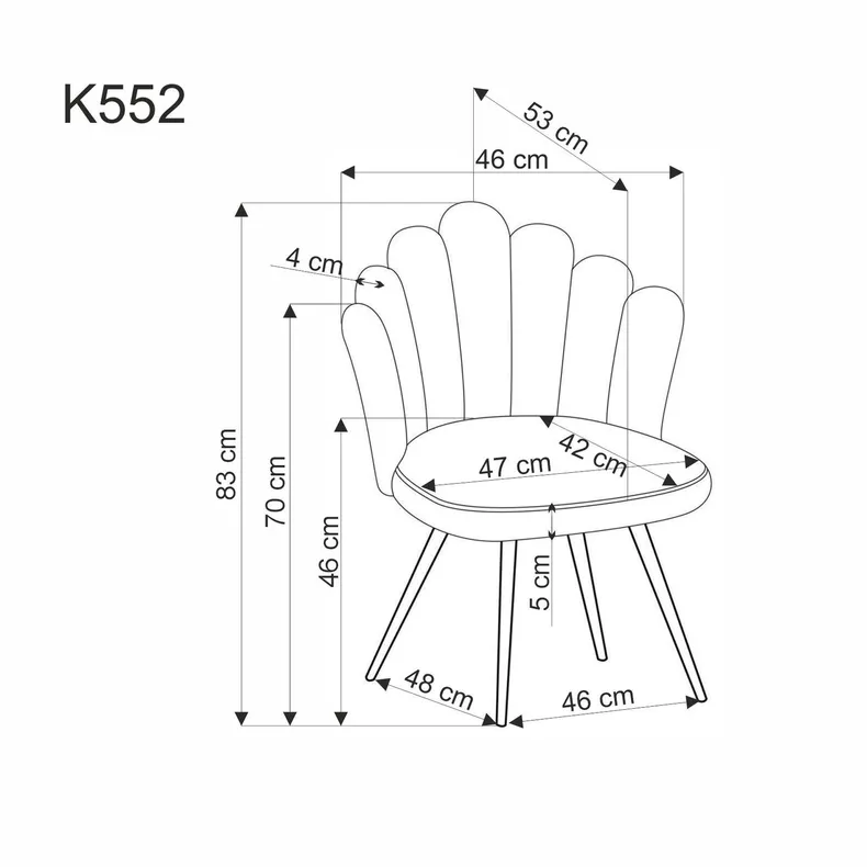 Кухонний стілець HALMAR K552 бежевий фото №2