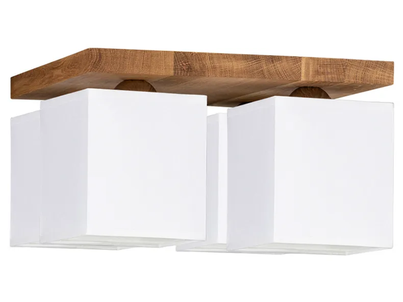 BRW Четырехпозиционный деревянный потолочный светильник Inger коричневого и белого цвета 075243 фото №1