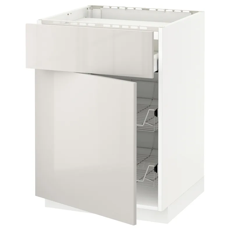 IKEA METOD МЕТОД / MAXIMERA МАКСИМЕРА, шкаф д / варочной панели / ящик / 2пр крз, белый / светло-серый, 60x60 см 794.586.18 фото №1