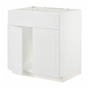 IKEA METOD МЕТОД, підлог шафа д / мийки / 2 двер / фрон пан, білий / стенсундський білий, 80x60 см 794.605.36 фото