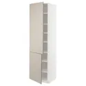 IKEA METOD МЕТОД, высокий шкаф с полками / 2 дверцы, белый / Стенсунд бежевый, 60x60x220 см 694.660.44 фото thumb №1