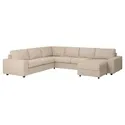 IKEA VIMLE ВІМЛЕ, чохол д/5-місн кут дивана з кушетк, з широкими підлокітниками / горбистий бежевий 294.367.23 фото thumb №2