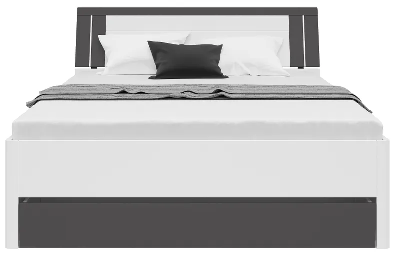 BRW Saturn, ліжко 160, білий/графіт LOZ3S/160-BI/GF фото №3