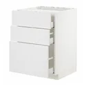 IKEA METOD МЕТОД / MAXIMERA МАКСІМЕРА, підлог шафа д / плити, 3 фр пан / 3 шух, білий / стенсундський білий, 60x60 см 994.094.91 фото thumb №1