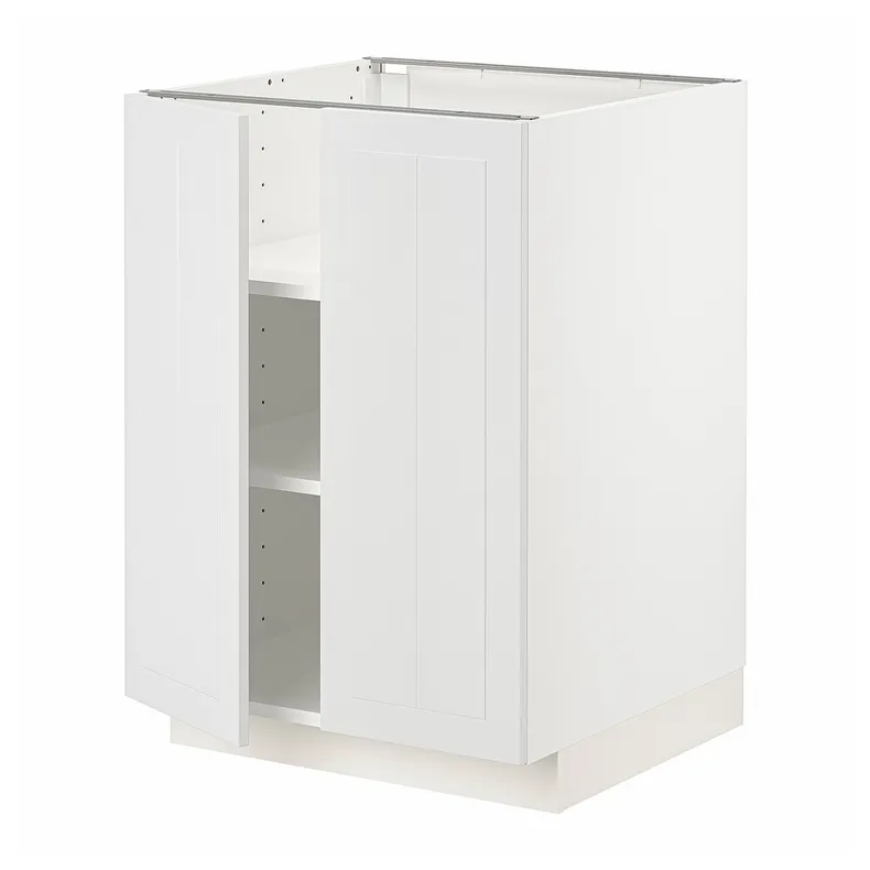 IKEA METOD МЕТОД, напольный шкаф с полками / 2дверцами, белый / Стенсунд белый, 60x60 см 594.583.27 фото №1