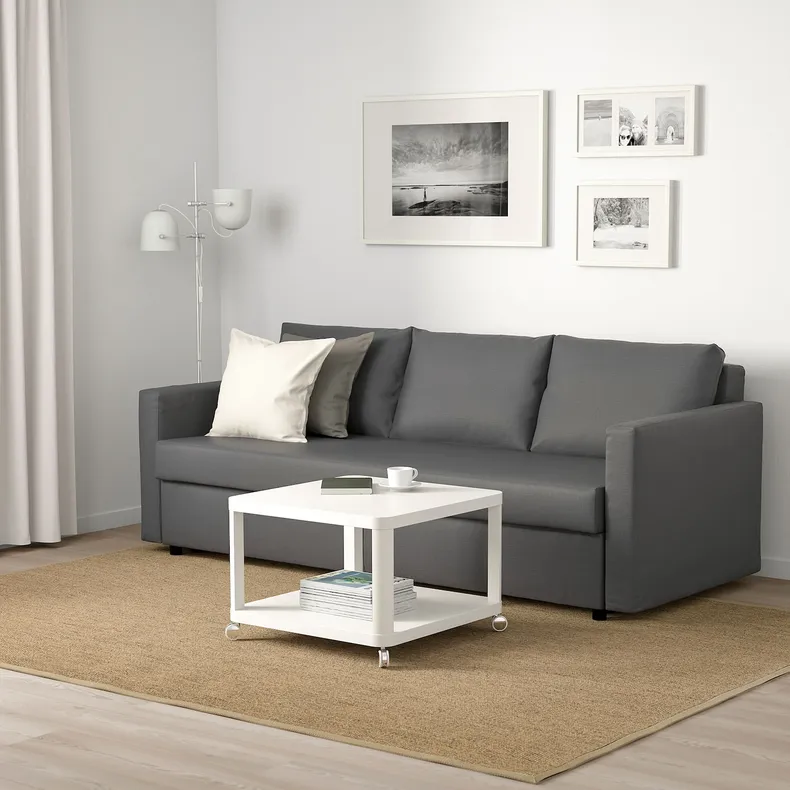 IKEA FRIHETEN ФРІХЕТЕН, 3-місний диван-ліжко, СКІФТЕБУ темно-сірий 503.411.48 фото №2