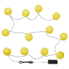 IKEA SOLVINDEN СОЛВИДЕН, гирлянда, 12 светодиодов, внешний / батарея желтый 805.705.86 фото