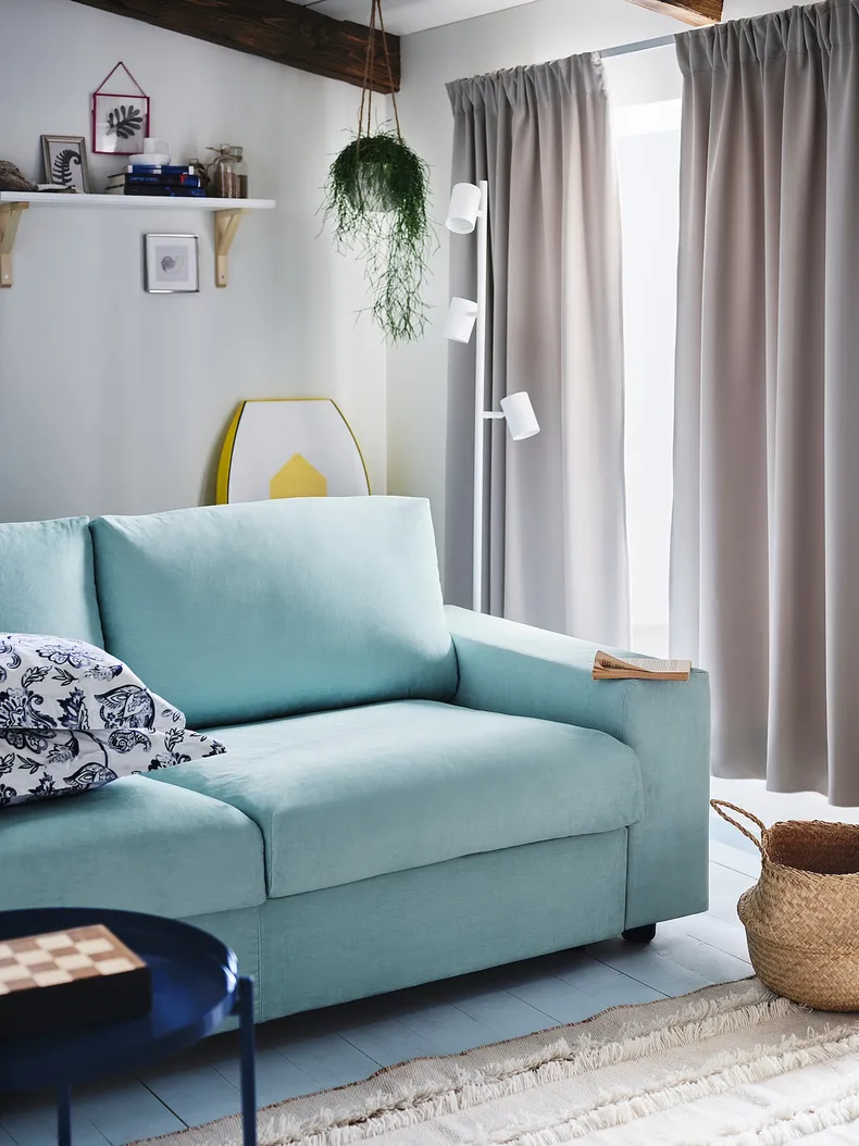 IKEA VIMLE ВІМЛЕ, 3-місний диван, з широкими підлокітниками / САКСЕМАРА світло-синій 794.014.67 фото №5