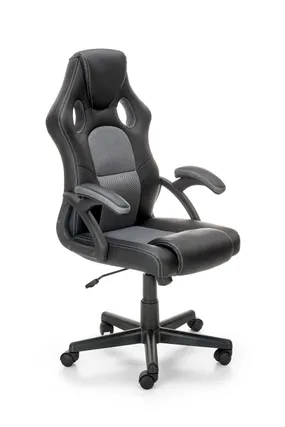 Крісло комп'ютерне HALMAR BERKEL чорний/сірий фото