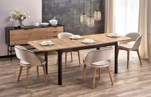 Кухонний стіл розкладний HALMAR FLORIAN 160-228x90 см, стільниця - дуб артисан, ніжки - чорні фото №18