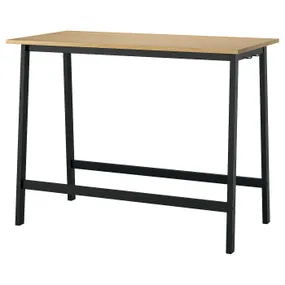IKEA MITTZON МИТТЗОН, конференц-стол, дуб / черный, 140x68x105 см 595.330.39 фото