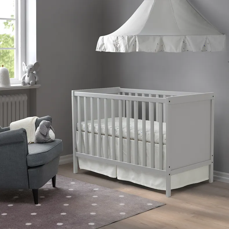 IKEA SUNDVIK СУНДВІК, ліжко для немовлят, сірий, 60x120 см 504.940.75 фото №2