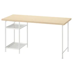 IKEA MITTCIRKEL МИТТЦИРКЕЛЬ / SPÄND СПЭНД, письменный стол, Живая сосна/белый эффект, 140x60 см 995.689.32 фото