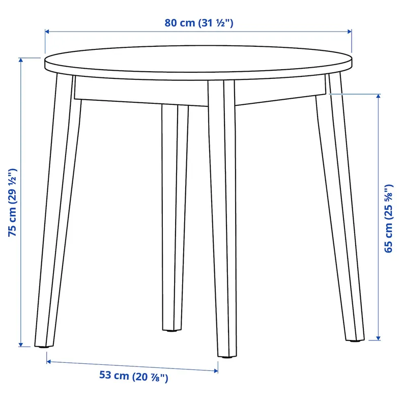 IKEA NACKANÄS НАККАНЕС, стіл, акація, 80 см 605.181.08 фото №7