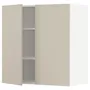IKEA METOD МЕТОД, навісна шафа з полицями / 2 дверцят, білий / хавсторпський бежевий, 80x80 см 794.700.12 фото