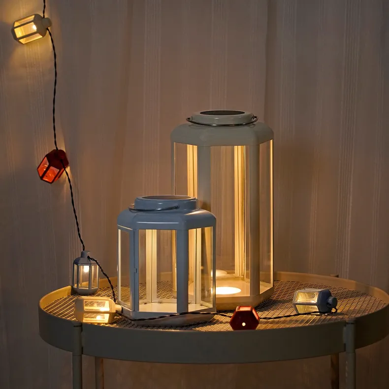 IKEA SOLVINDEN СОЛВИДЕН, настольн светодиодн лампа / солн бат, фонарь / бежевый, 28 см 605.145.77 фото №4