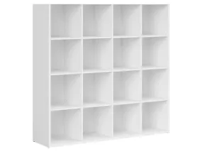 BRW Книжный шкаф Nepo Plus 151 см с 16 полками белый, белый REG/15/16-BI фото