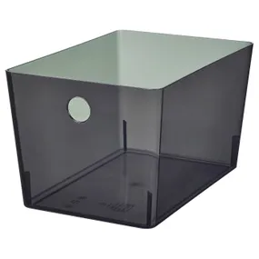 IKEA KUGGIS КУГГИС, контейнер, прозрачный чёрный, 18x26x15 см 405.685.52 фото