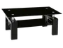 Журнальный столик стеклянный SIGNAL LISA II, 60x110 см, черный фото