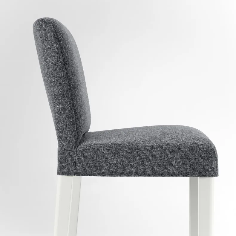 IKEA BERGMUND БЕРГМУНД, барний стілець зі спинкою, білий / Gunnared середньо-сірий, 62 см 893.846.84 фото №6