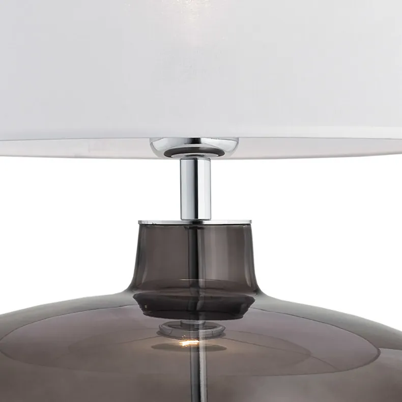 BRW Стеклянная настольная лампа Seine белого и серого цвета 052180 фото №2