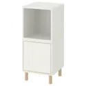 IKEA EKET ЕКЕТ, комбінація шаф із ніжками, білий / деревина, 35x35x80 см 793.860.75 фото thumb №1
