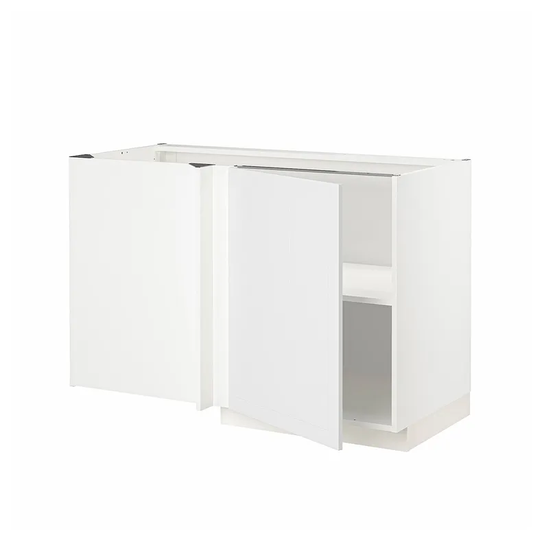 IKEA METOD МЕТОД, угловой напольный шкаф с полкой, белый / Стенсунд белый, 128x68 см 194.603.51 фото №1
