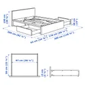 IKEA MALM МАЛЬМ, каркас ліжка, високий, 4 крб д / збер, білений дубовий шпон, 160x200 см 990.226.73 фото thumb №11