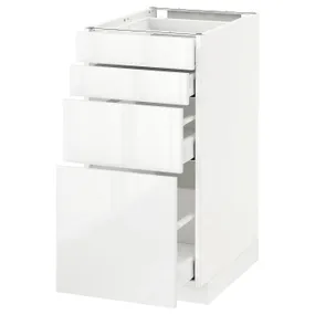 IKEA METOD МЕТОД / MAXIMERA МАКСИМЕРА, напольн шкаф 4 фронт панели / 4 ящика, белый / Рингхульт белый, 40x60 см 590.498.82 фото