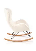 Мягкое кресло-качалка HALMAR LIBERTO 2, кремовый/черный/натуральный фото thumb №4
