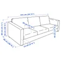 IKEA VIMLE ВІМЛЕ, 3-місний диван, Гранн/Бомстад чорний 993.066.43 фото thumb №8
