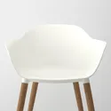 IKEA STRANDTORP СТРАНДТОРП / GRÖNSTA ГРЁНСТА, стол+4 стула с подлокотниками, коричневый/белый, 150/205/260 см 595.693.06 фото thumb №5